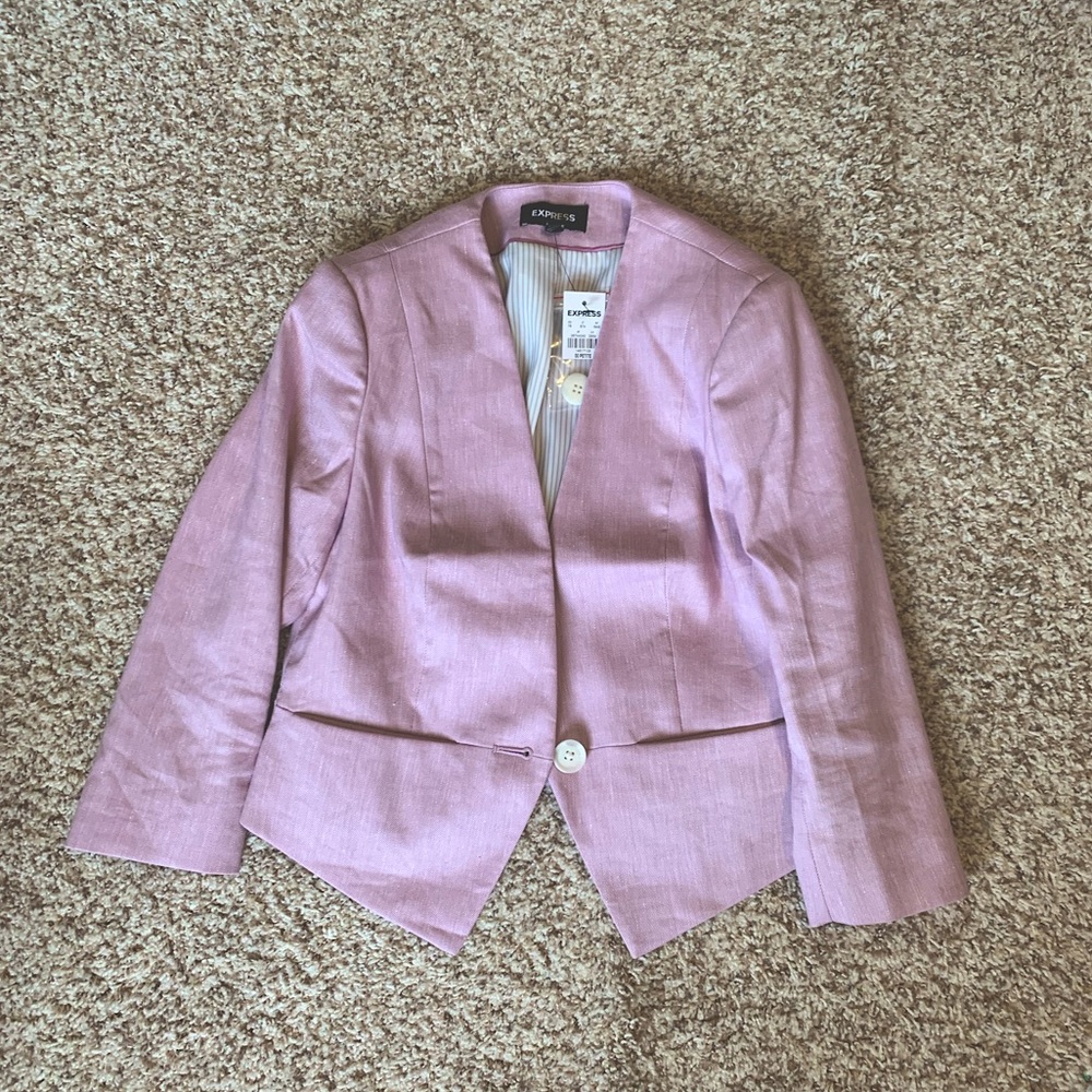 Express Lavender cropped blazer 00p
